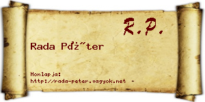 Rada Péter névjegykártya