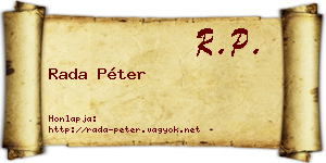 Rada Péter névjegykártya